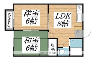 グランドゥール【206号室】の間取り