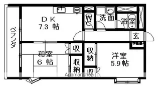 コスモタウンニッシン【405号室】の間取り