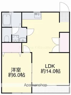 岡山県岡山市東区西大寺松崎【アパート】の間取り