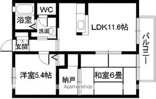 シャトレグランメール【2階】の間取り