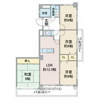 キャストル社が丘【2階】の間取り