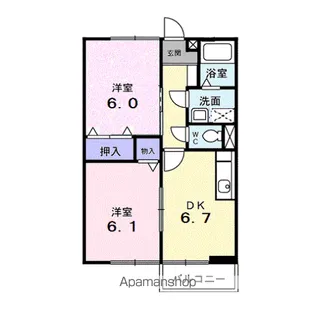 フル・クレイン【1階】の間取り