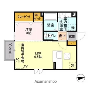 アブニール【1階】の間取り