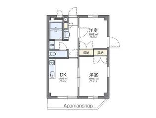 レオパレスフォーチュン【3階】の間取り