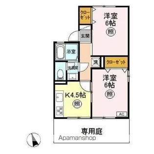セジュール・オータム AB【1階】の間取り