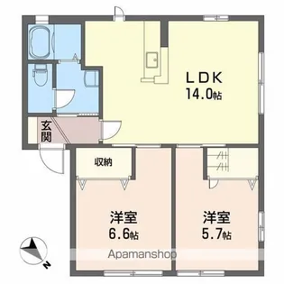 シャーメゾン南川 B棟【1階】の間取り