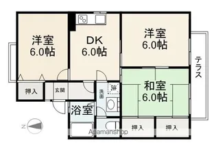 ロイヤルコート川西A・B【2階】の間取り