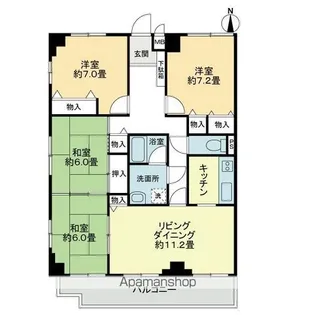 4LDKの間取り画像