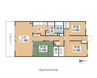 ファミリアーレ庄内通【5階】の間取り