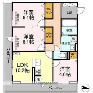 COSMET湘南平塚【3階】の間取り