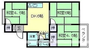 薬王寺ハイツ北棟【2階】の間取り