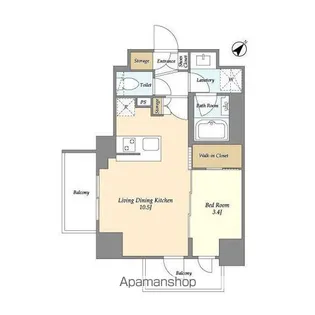 グランカーサ横濱石川町【7階】の間取り
