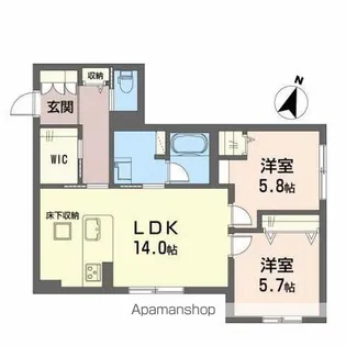 シャーメゾン菊陽【1階】の間取り