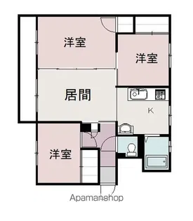 ヴィラナリー旭川 D棟【403号室】の間取り