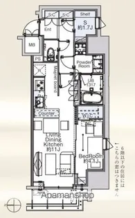 ベルファース蒲田WEST【1206号室】の間取り
