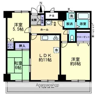 ホープスエイシ【6階】の間取り