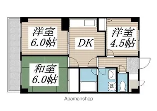 カトルズ中田Ⅱ【2階】の間取り
