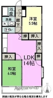 2LDKの間取り画像