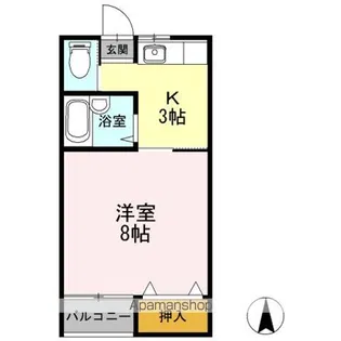 コーポ蘭【1階】の間取り