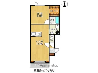 カーサ フォンテーヌ【1A号室】の間取り