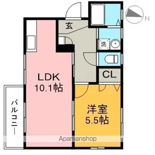 シャーメゾン若草【1階】の間取り