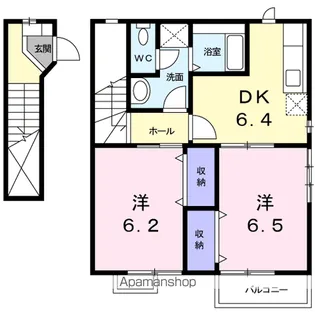 アプリコット神立B【2階】の間取り