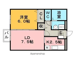アヴニール合川【1階】の間取り