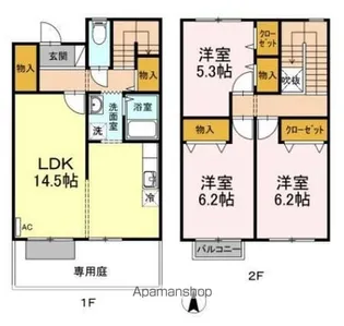 リースランド松縄【C101号室】の間取り