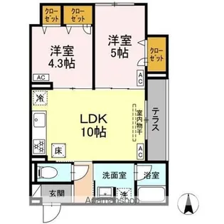 セレスティア北小岩V【1階】の間取り