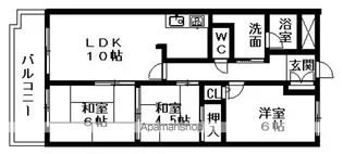ヒルトップ藤ヶ丘【6階】の間取り