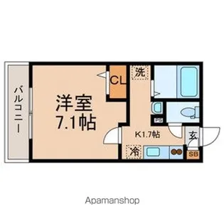 ヴェルデストゥーディオ【103号室号室】の間取り