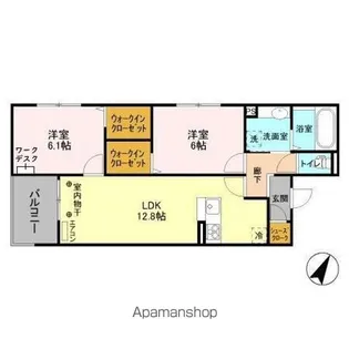 ウエスト レジデンス【2階】の間取り