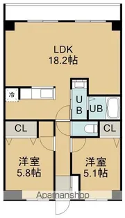 ハイム桔梗Ⅱ【102号室】の間取り