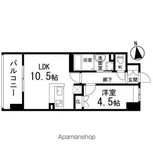 ディークレスト太子堂駅前 WEST【807号室】の間取り