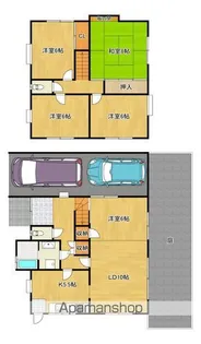 大阪府堺市美原区さつき野西1丁目【一戸建】の間取り