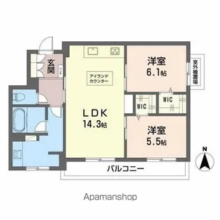 シャーメゾンステージ松山【3階】の間取り