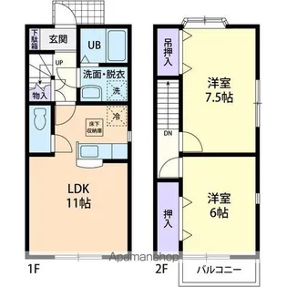 ソルボンヌ B【101号室】の間取り