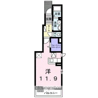 ドリームワークス 参番館【1階】の間取り
