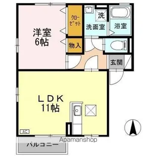 エレガンス シンワ B【1階】の間取り