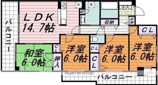 グラン・コート新松戸Ⅱ【7階】の間取り