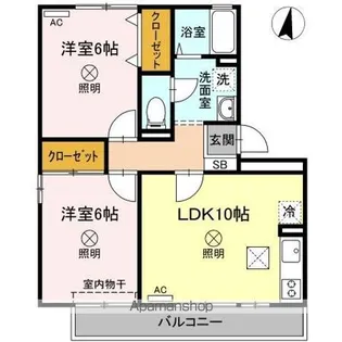 ラフィネ高柳【1階】の間取り