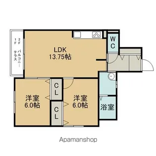 エスポワールⅡ【101号室】の間取り