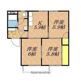ディアス広畑A【102号室】の間取り