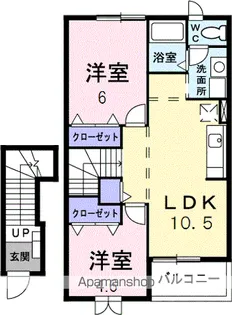 2LDKの間取り画像