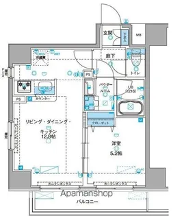 ジェノヴィア浅草Ⅲグリーンヴェール【8階】の間取り
