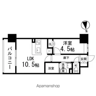 ディークレスト太子堂駅前 East【1207号室】の間取り