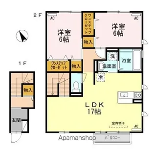 ルーエ Ⅱ棟【II202号室】の間取り
