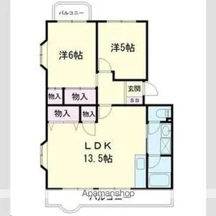 シャトーブラン村田Ⅰ【3階】の間取り