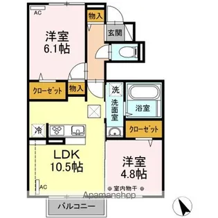 サニーガーデン B【1階】の間取り
