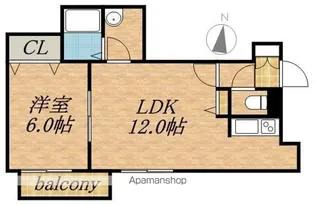 ノーブル円山【4階】の間取り